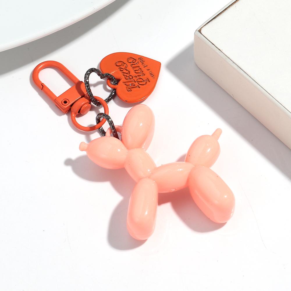 Funny Colorful Balloon Dog Car Keychain Clip Bag Charms for Women Cute Acrylic Puppy Keyring Phone Decoration Accessories Gifts