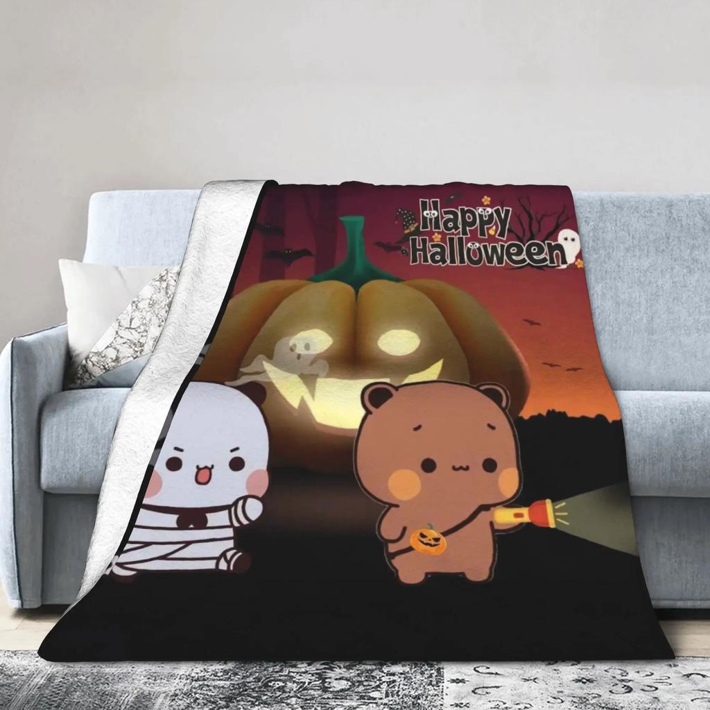 Dudu Halloween Plush Throw Blanket Super Warm Flannel Bedspread for Kids Girls Boys Outdoor Use Cozy Pattern Design