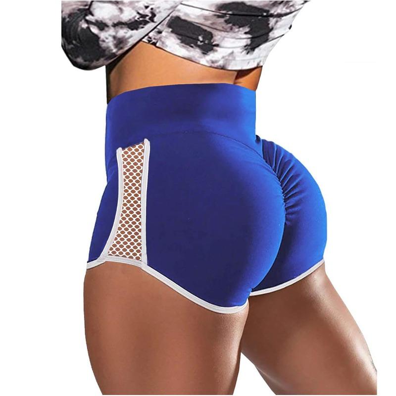 Wish New High Waist Belly and Hip Hollow Splicing Shorts