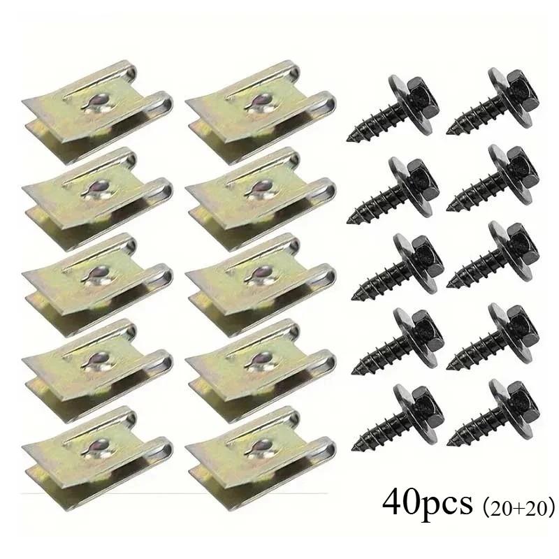 

Fasteners for Car Fender Bumper Trim, Installation - Screw Base, Auto Modification, Clips, 40Pcs