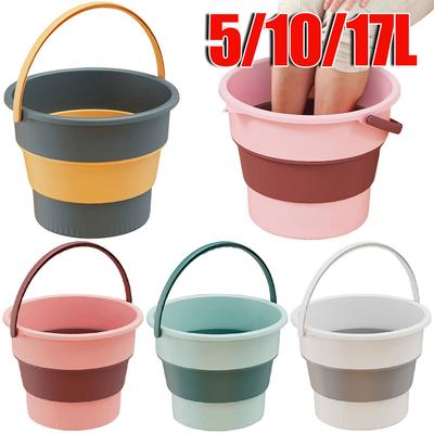 5/10/17L Folding Portable Bucket Car Wash Fishing Bathroom Tool Multifunctional Silicone Bucket Outdoor Camping Home Supplies