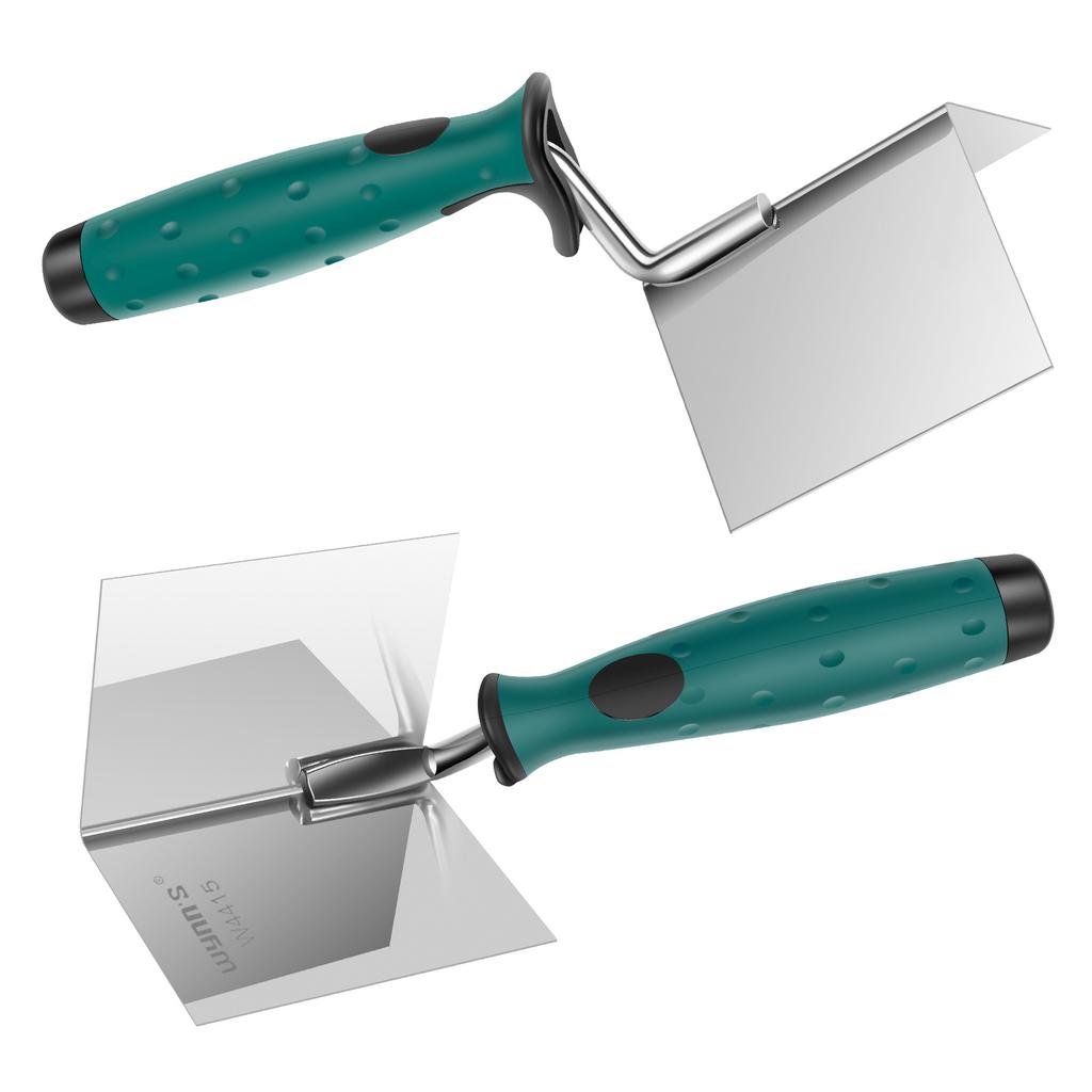2Pcs Drywall Corner Tool Set 3 Inch Stainless Steel Inside and Outside Corner Trowel Drywall Corner Knife for Corner Finishing