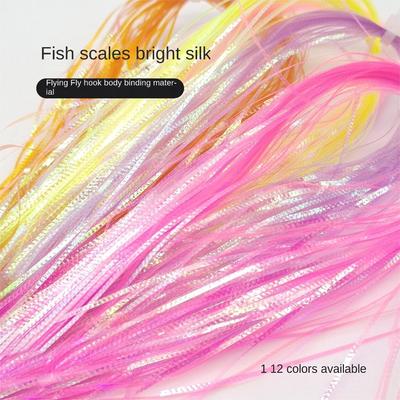 Fish Scales Fly Tying Materials Bright Filaments Lure Making Material Holographic Tinsel