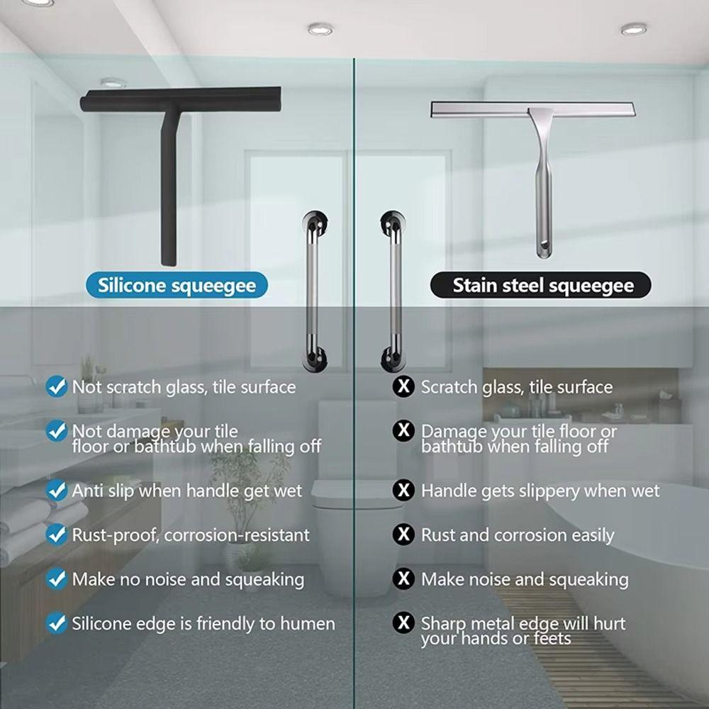 Streak Free Glass Wiper Silicone Material Cleaning Tool Shower Squeegee  Mirrors Cleaning