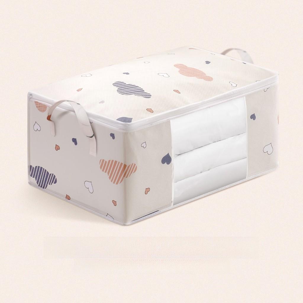 

Heart Cloud Large Capacity Wardrobe Storage Bag Clothes Comforters Home Travel 60x40x30cm бежевый