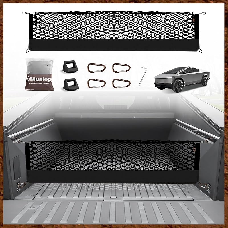 Muslogy Truck Bed Cargo Net Compatible With Honda Ridgeline 2017-2024 2025 Accessories Storage Organizer Pickup Truck Bed Envelope Style Cargo Net