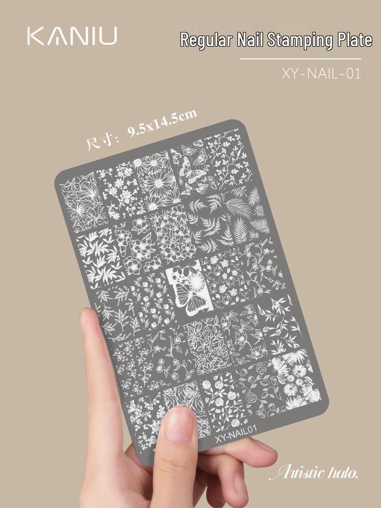 Płytki do zdobienia paznokci w stylu chińskim - Wzory motyli, koronki, kwiatowe i bambusowe