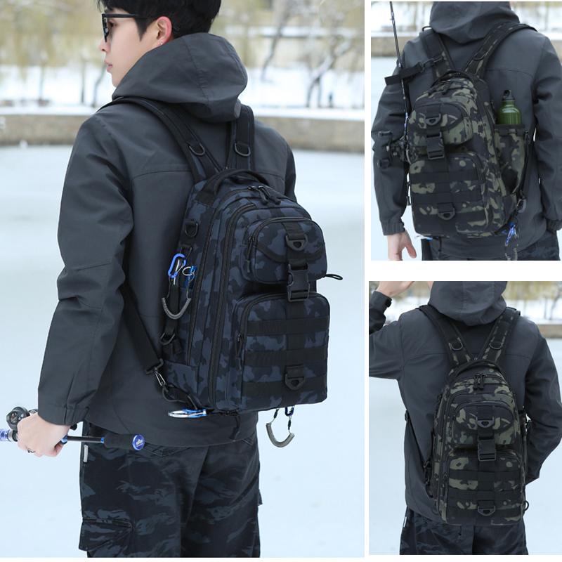 Fishing Lure Backpack Men Gear Box Storage Lure Chest Bag Multifunction Tactical Outdoor Travel Camping Sling Fish Tackle Bags