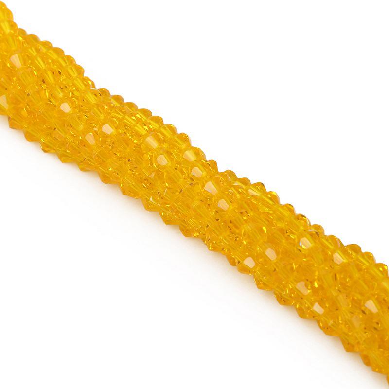 4mm Faceted Diamond Crystal Glass Beads for Handmade Hair Accessories