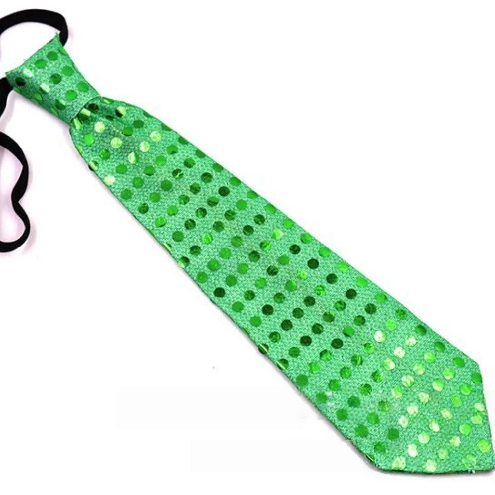 Dot Print LED Luminous Tie Battery Powered Colorful Sequins Glowing Tie Lightweight Unique Men Women Necktie Party Accessories