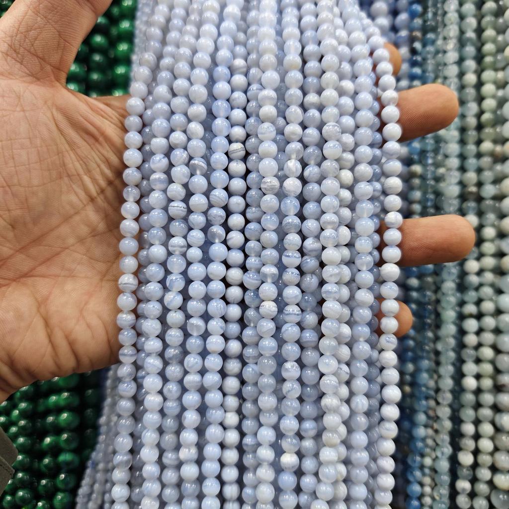 Blue Series Aquamarine & Blue Lace Agate Natural Stone Beads for DIY Jewelry