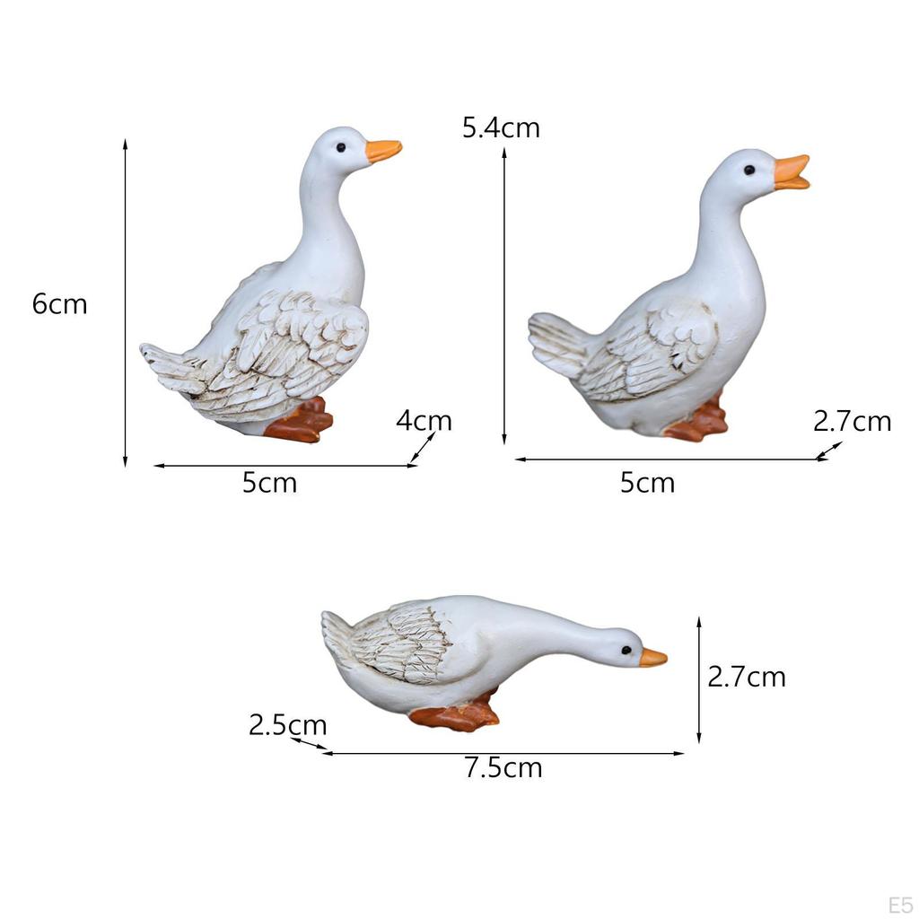Cute Duck Resin Garden Statue Backyard Pond Ducks Decoration Crafts Animal Figurine Outdoor