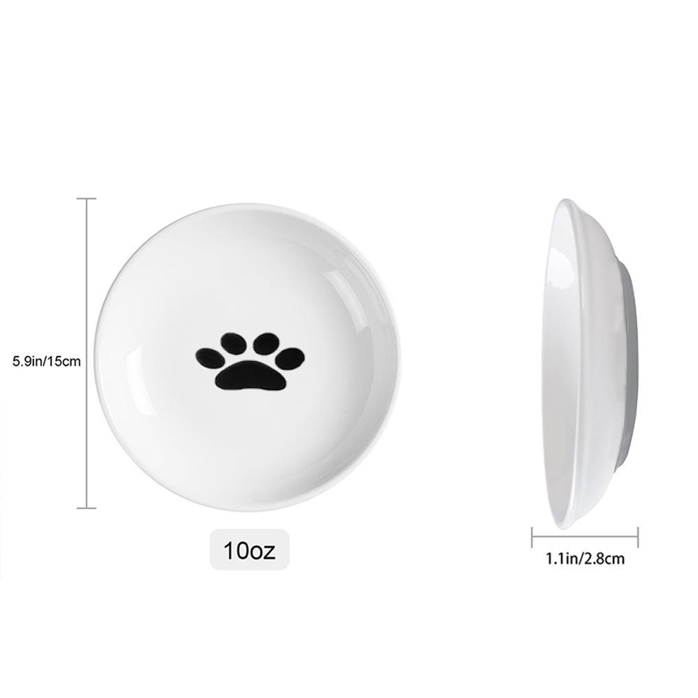 Pet Cat Bowl Snack Canned Tray Not Easy To Tip Over Silicone Bottom Cat Food Bowl Porcelain Cat Plate Dog Food Bowl Pet Supplies