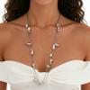 Geometric irregularity, square twist, stacked sweater chain, cold wind, sexy necklace