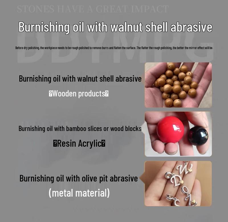 Walnut Shell Burnishing Oil & Metal Polishing Paste for Dry Polishing, Abrasives, Grinding, and Mirror Finishing