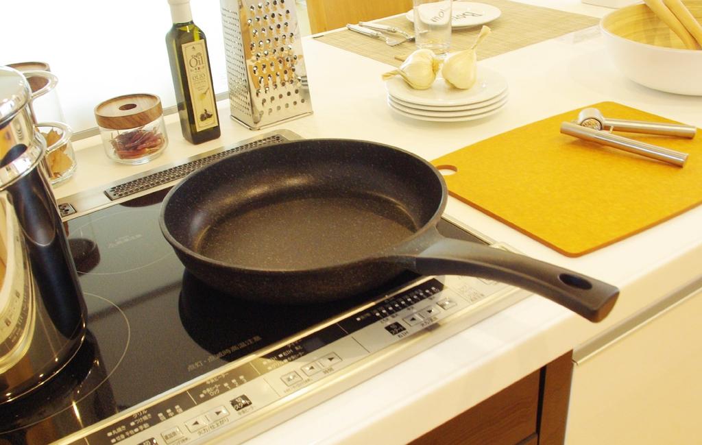 Tafuco Frying Induction Diamond Marble Pan, 28cm, Compatible, Coating, Black, F-7123
