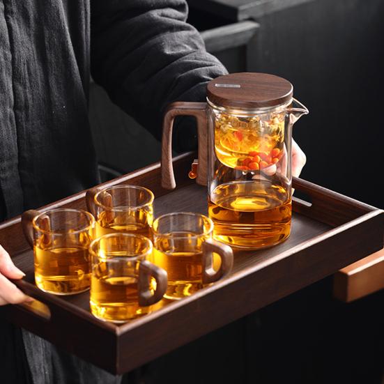 Magic Teapot 600/720/800ml Glass Magnetic Teapot with Strainer Magnetic Water Separation Infuser Pot