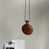 Wooden Hip Flask Necklace: Retro Choker & Long Sweater Chain for Women