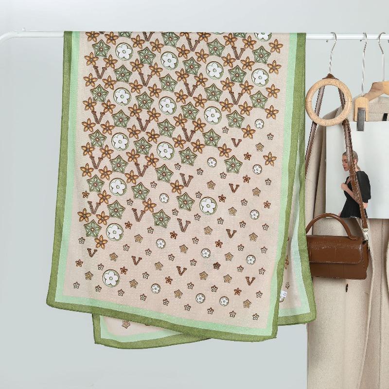 New women's printed scarf silk scarf high-end big-name autumn and winter decoration warm thin shawl scarf