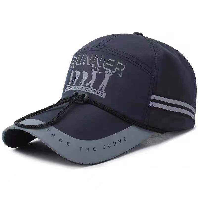 

Весенне-летняя рыболовная шляпа с увеличенными полями, мужская ночная шляпа со светоотражающими полосками, мужская шляпа с большими полями и ветрозащитной веревкой Adjustable темно-синий