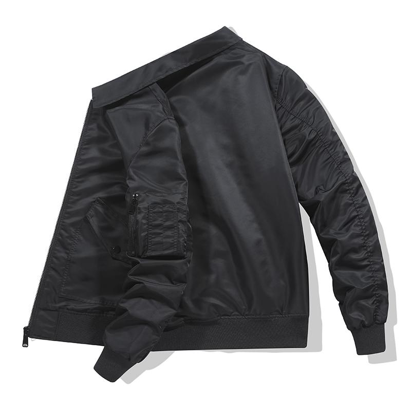 Air Force MA1 Pilot Jacket Men's  Autumn and Winter Solid Color Windproof Warm Baseball Jacket Oversized Men's Workwear