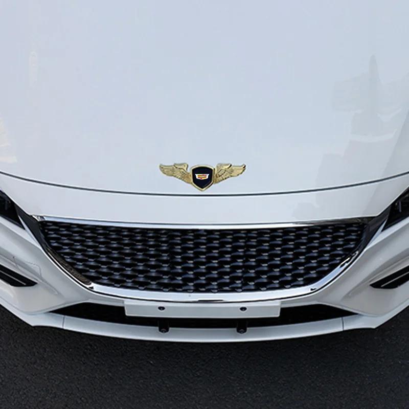3D Metal Wings Car Front Bonnet Emblem Hood Badge Sticker for Cadillac ATS BLS CT4 CT6 CTS SLR SRX STS XLR XT4 XT6 XTS Escalade