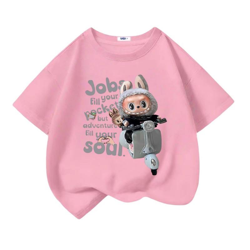 

Мультяшный Монстр Эльф Графический Лабубу Детская Принтованная Футболка Летняя Мужская и Женская Уличная Футболка с Коротким Рукавом Топ Одежда 160