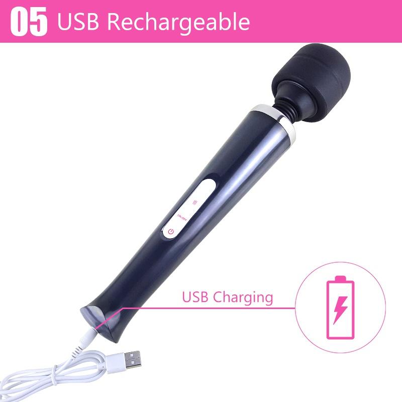 Riesige Zauberstab-Vibratoren für Frauen, USB-Aufladung, großer AV-Stick, weibliches G-Punkt-Massagegerät, Klitoris-Stimulator, Sexspielzeug für Erwachsene für Frauen
