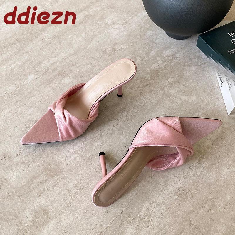 Fashion Fashion Pointed Toe Ladies High Heels Pumps Shoes Female Slides Footwear Slip On Elegant Women Thin Heels Shoes