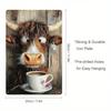 Vintage Scottish Cow Metal Poster, Creative Wall Decor, Garage Gift