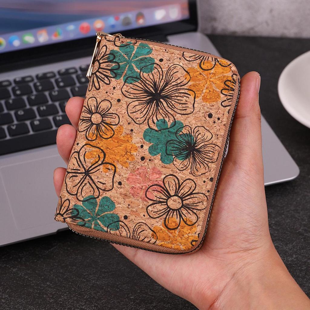 Retro Wood Grain Bohemian Wallet: Multifunctional Short Ladies’ Card Holder Bag
