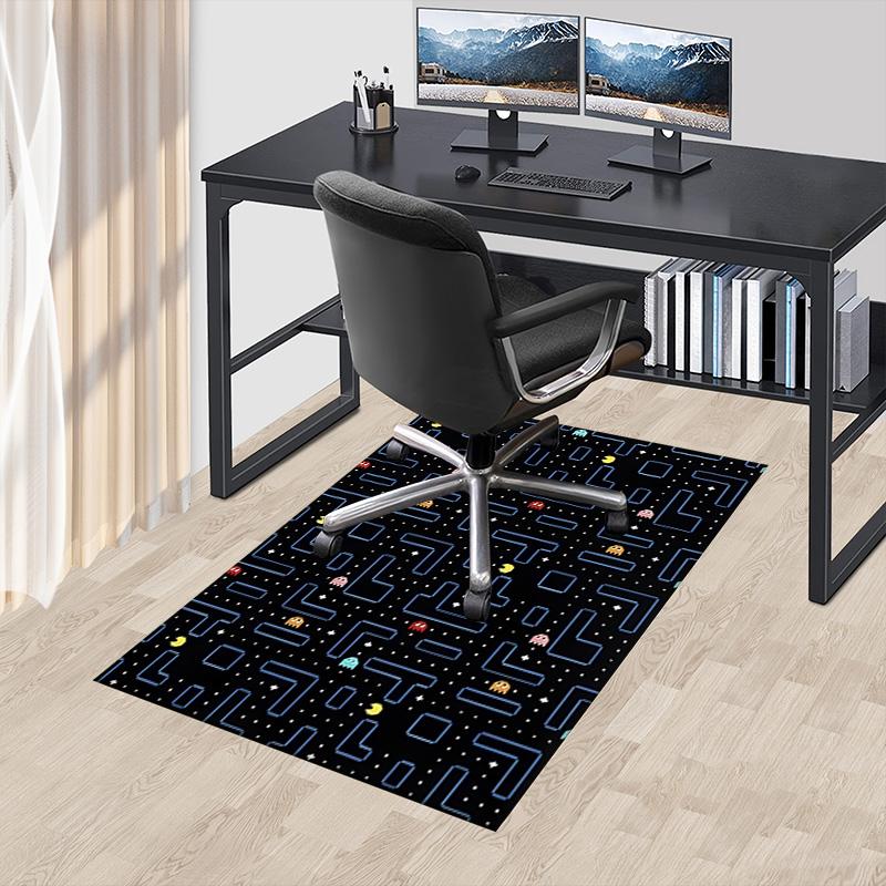 1pc Pacman Maze Adventure Carpet for Playroom Bedroom Living Room Sofa Home Decor,kids Game Area Rug Non-slip Floor Mat Y730140