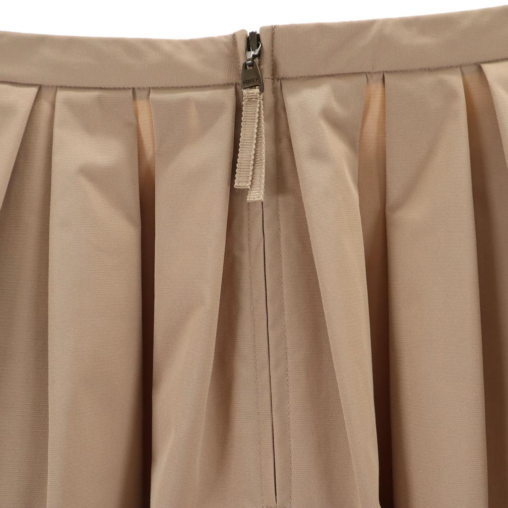 FOXEY NEW YORK Made In Japan Midi Length Flare Skirt 38 Beige Women Used