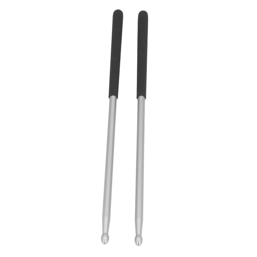 1 Pair Professional Drum Stick Solid Power Boosting Non Slip Handle Aluminium Alloy 5A Drum Stick Silver
