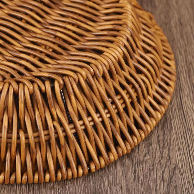 Ruhan Handmade Rattan Round Floral Fruit Basket
