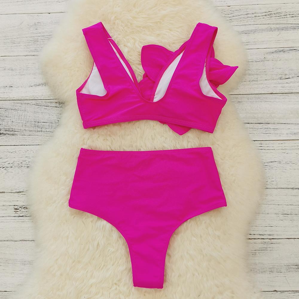 2024 בגד ים סקסי 2 צבעים פרח מרופד יוקרתי נשים בגד ים פרחוני סקסי מותן גבוה מונוקיני תשוקה בגד ים