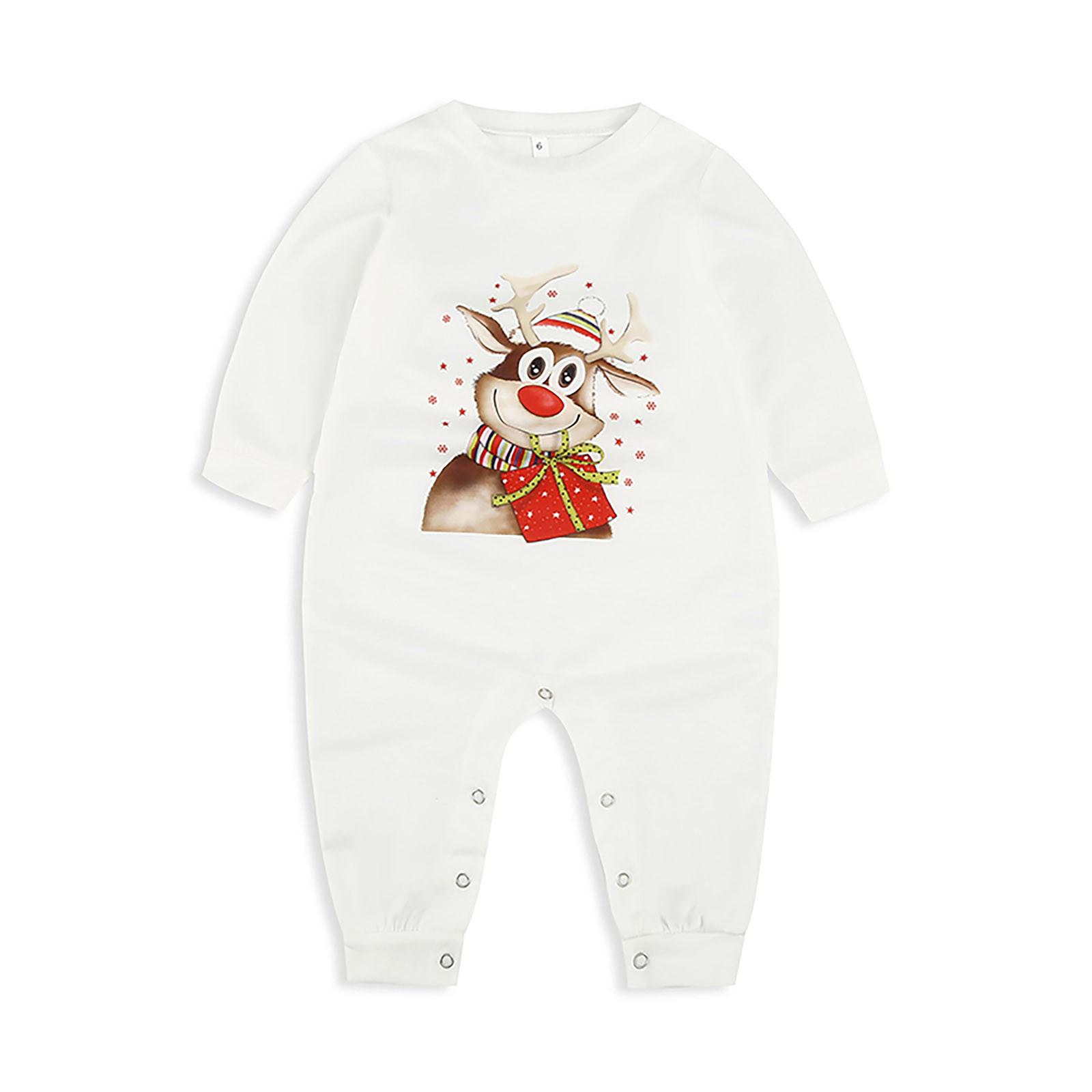 

Christmas Baby Print Blouse Tops And Pants Xmas Family Pajamas Romper