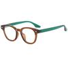 Japanese Ultralight Round Frame Eyeglasses: Fashionable, Small, Rivet Design, Unisex, Anti-Blue Light.