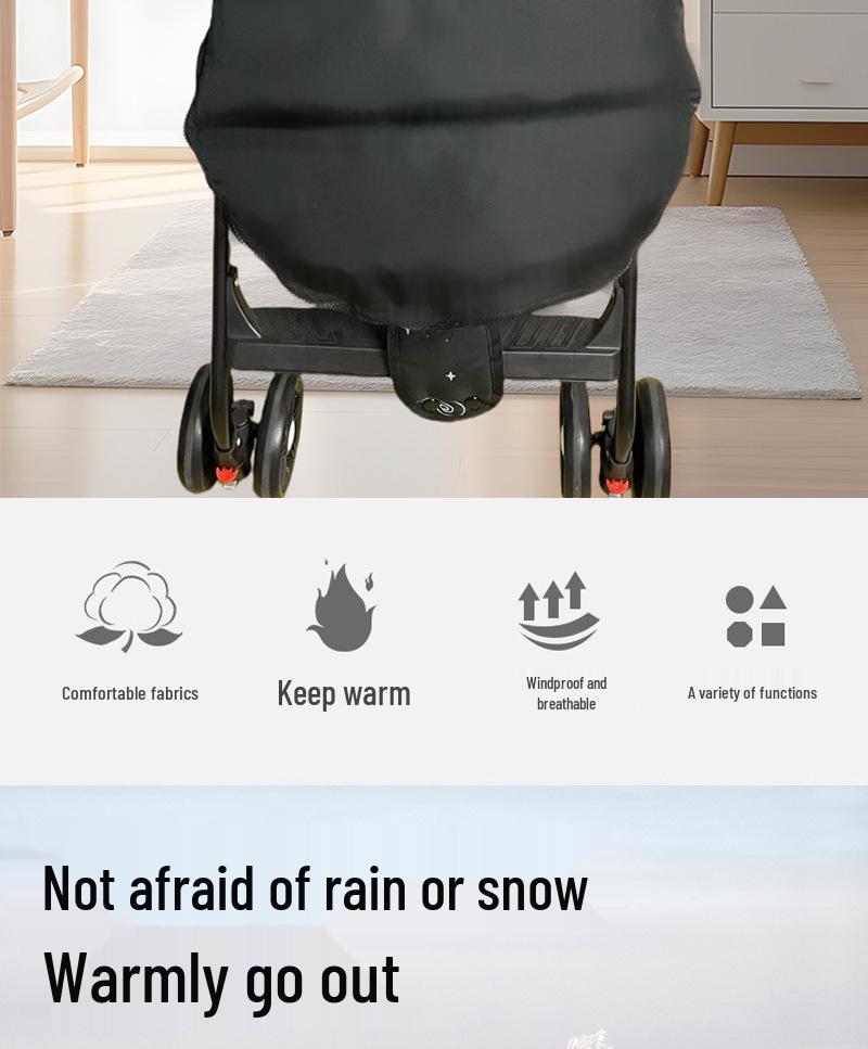 Warm Waterproof Baby Sleeping Bag for Stroller - Winter Footmuff, Thickened, Kick-Proof, Windproof, Cold-Resistant for Outdoor Use
