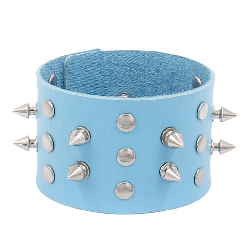 Bracelet à Pointes Tendance Punk Faux Cuir Bracelets Goth Fille Jonc Clouté Rock Bracelet de Poignet pour Femmes Hommes Bijoux