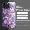 Flower Marble Texture Tempered Glass Phone Case for IPhone 16 Pro Max 16e 15 14 13 12 Mini 11 X XS XR 7 8 14 Plus Abstract Cover