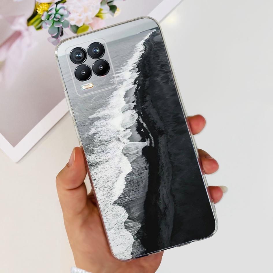 For Realme 8 Pro Case Fashion Flower Love Heart Soft Silicone Clear Cover For Realme 8 5G RMX3241 Funda on Realme8 RMX3085 Coque