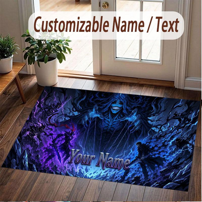 Custom Name Crystal Velvet Rug,Solo Leveling Comfortable Anti Slip Floor Mat For Room Decoration