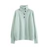 Korean Style Cashmere Sweater Turtleneck Women's Jumper Autumn Winter Buttons Loose Pullover Long Sleeve Knitwear