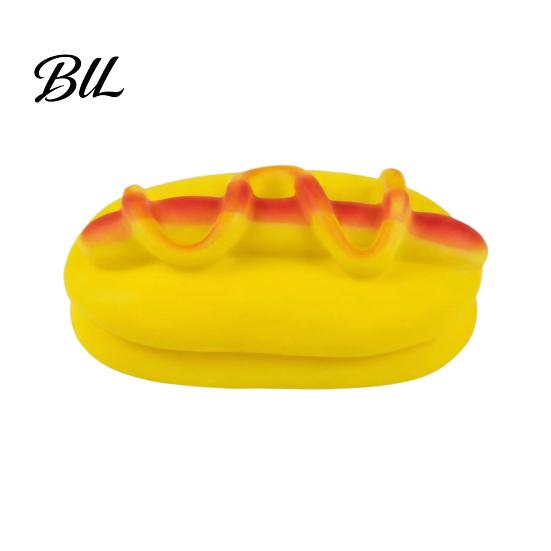 Latex Pet Toy Hot Dog Shape with Sound-Making Relieve Teeth Grinding Resistant Boredom Interactive Portable Decompression Puppy Durable жёлтый