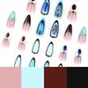 24pcs Women Full Cover Stick On Nails Y2K Blue Acrylic Fake Nails for Women Girls Manicure DIY