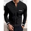 Men's Long-sleeved Solid Color High-end Shirt, Loose And Versatile Shirt For Men