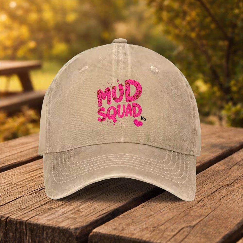 MUD SQUAD Duckbill Baseball Cap Adjustable Unisex Hat with MUD SQUAD Print Lightweight Outdoor Sports Fitness Travel Cap
