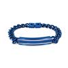 Men's Stainless Steel Plaid Brushed Bracelet Light Luxury High-end Design Simple Hidden Buckle