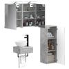 Bathroom Cabinet Set 4 pcs Concrete Grey 43 x 16 x 62.5 cm